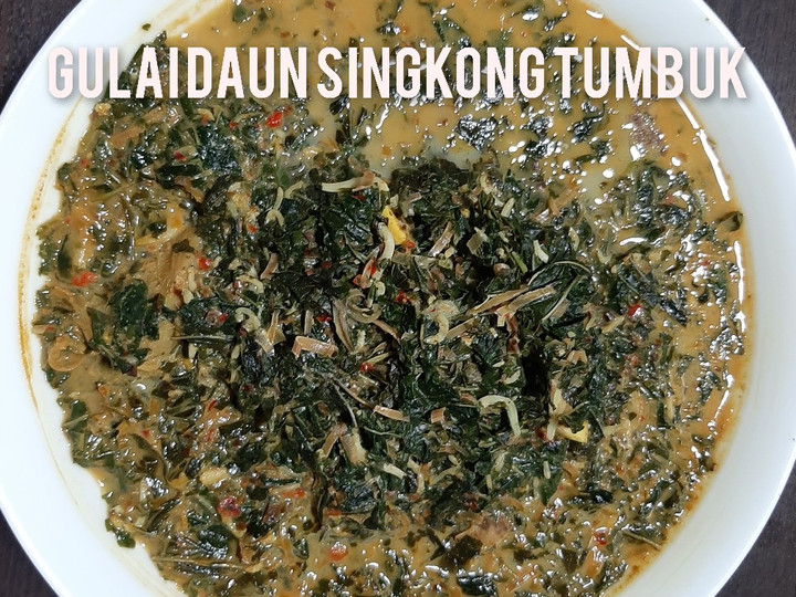 Resep Gulai Daun Singkong Tumbuk (Menu Diet - No Santan-No Minyak) yang Enak Banget