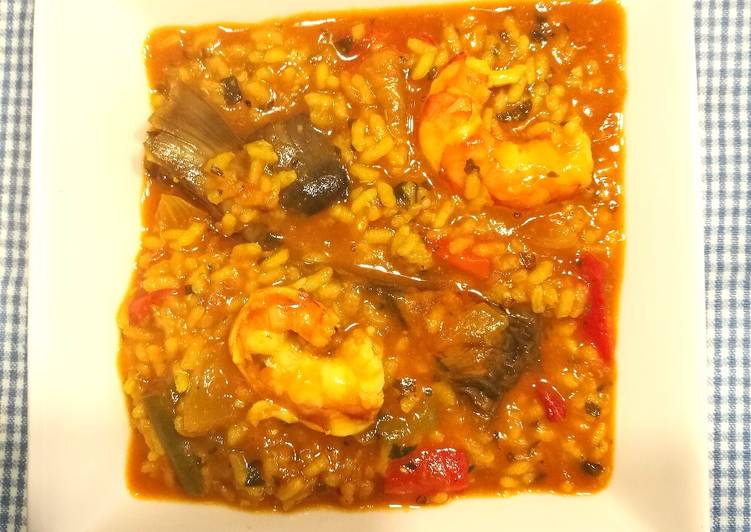 Arroz caldoso en wok