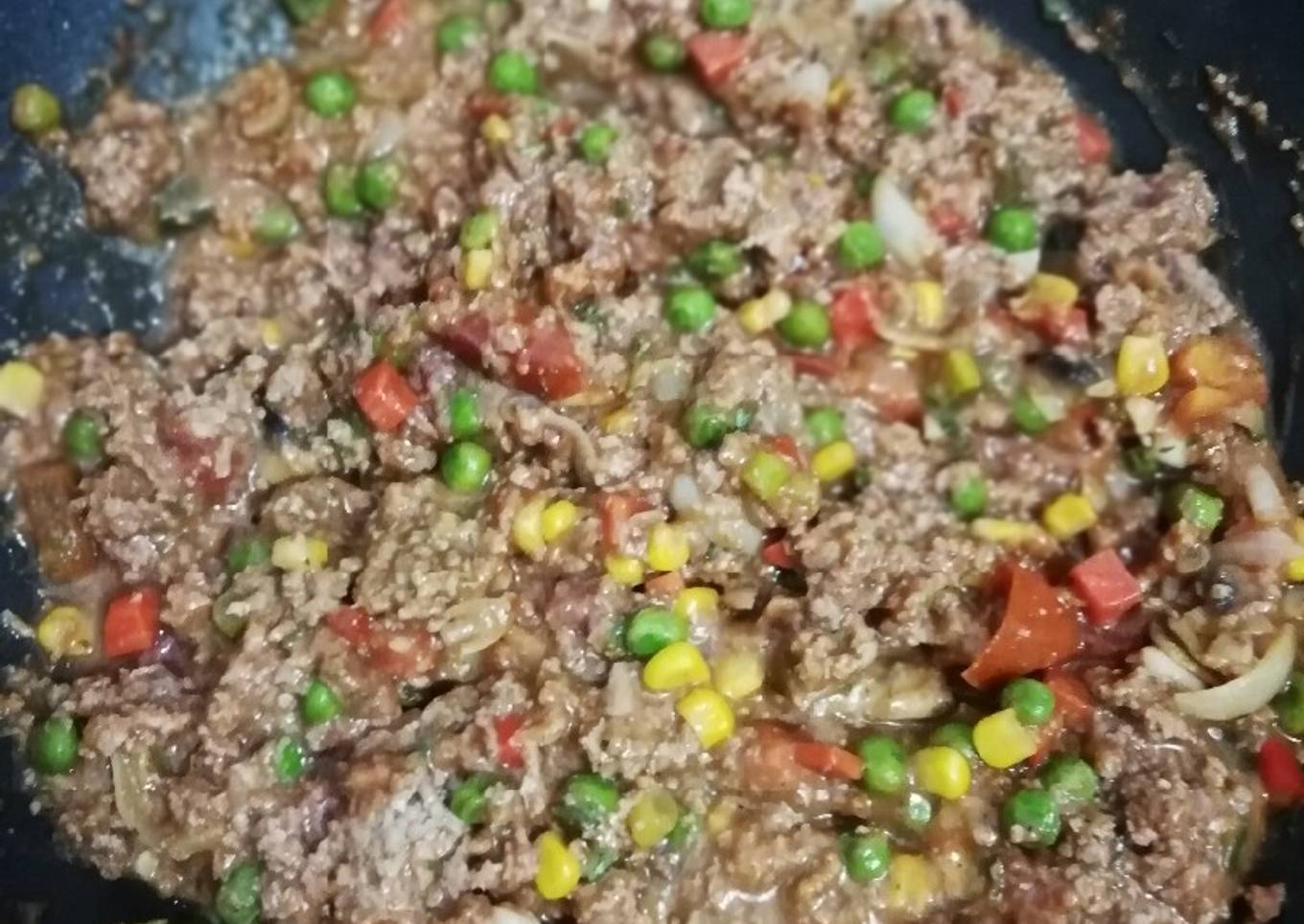 Carne molida con vegetales