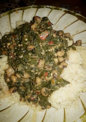 A picture of Couscous and moringa soup (ZOGALE).