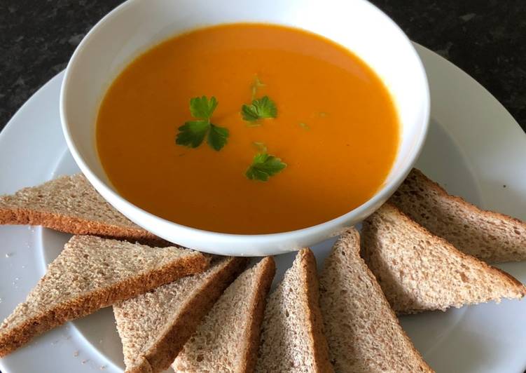 Delicious Sweet potato and coconut soup with paprika