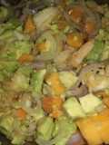 Ensalada de aguacate y papaya con camarones👌