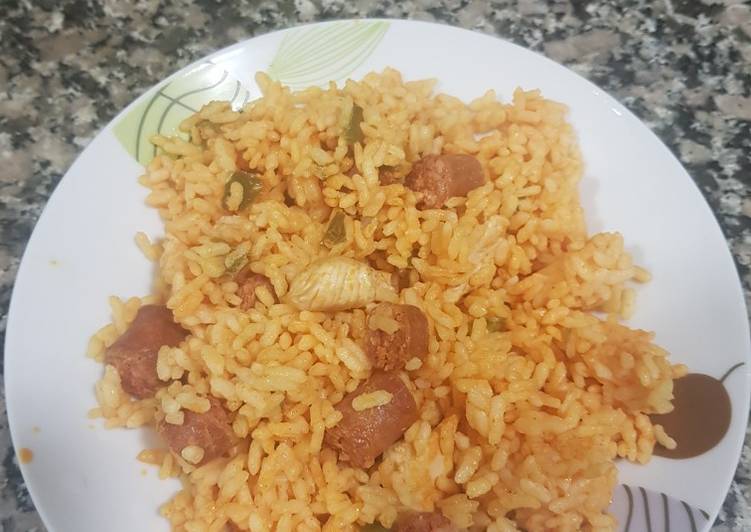Paella de pollo y chistorra