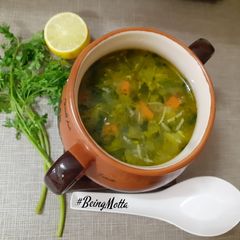 A picture of Coriander Lemon Soup.