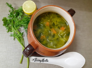 A picture of Coriander Lemon Soup.