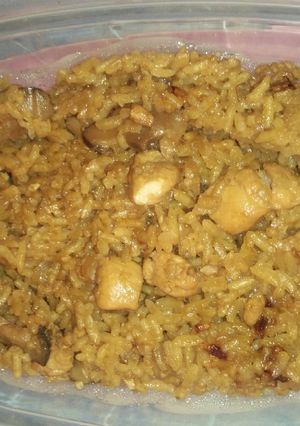 Foto resep Nasi Tim Ayam Jamur versi Rice Cooker