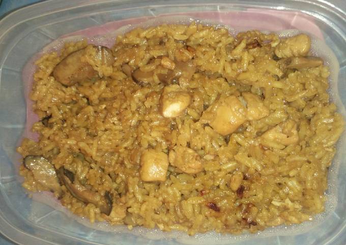 Resep Nasi Tim Ayam Jamur versi Rice Cooker oleh Nanik