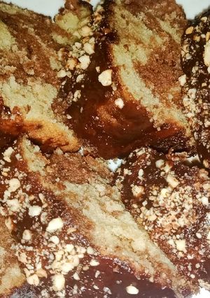 صورة لوصفة مسكوتشو رخامي بشوكولاته وفول سوداني سهلة وخفيفة 🍩🥯