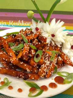 हनी चिली पोटेटो (Honey chilli potato recipe in hindi) रेसिपी मुख्य फोटो