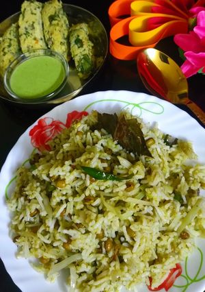 A picture of Cabbage Moong Rice.