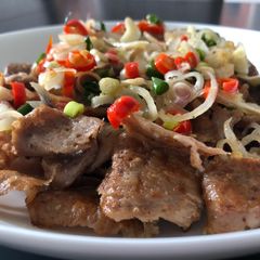 A picture of Leftover Lamb Doner with Sambal Matah (Raw Balinese Sambal).