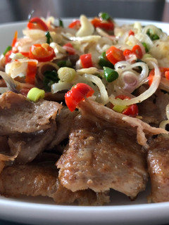 A picture of Leftover Lamb Doner with Sambal Matah (Raw Balinese Sambal).