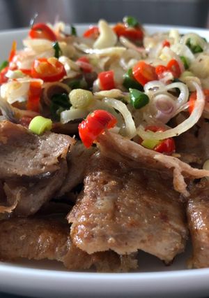 A picture of Leftover Lamb Doner with Sambal Matah (Raw Balinese Sambal).