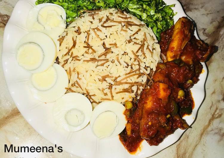 Easiest Way to Cook Yummy Sharayya(boiled rice wt fried spaghetti)recipe by mumeena's Kitchen