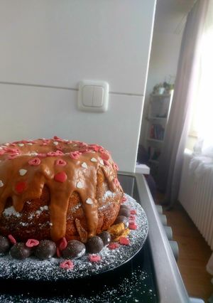 Φωτογραφία της συνταγής Banana strawberry bread με γλάσο σοκολάτας. 🧁