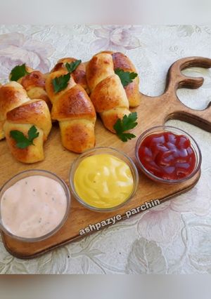 عکسی از دستور کروسان مرغ با فر دستساز 🌸