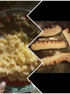 Tojásos nokedli, salátával, szalonnával recept fotója