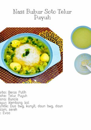 Foto resep MPasi 4 bintang 6m (Bubur tim soto telur puyuh)