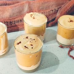 A picture of Dalgona Coffee Shrikhand Shots.