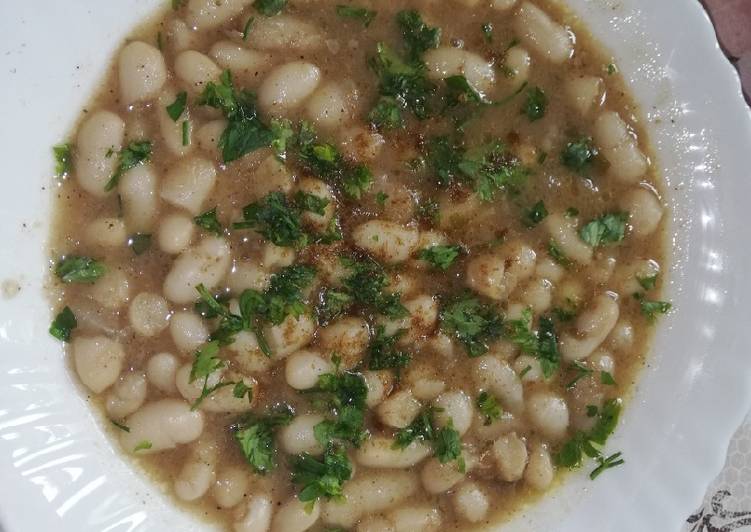 Haricots blanc sec en sauce blanche