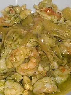 Una foto de Palpadelle de camaron.con salsa petó