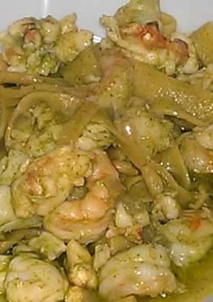 Una foto de Palpadelle de camaron.con salsa petó