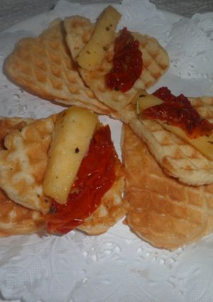 Una foto de Waffles de jengibre y queso