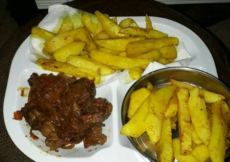 Simple Way to Prepare Speedy Wet fried beef with chips