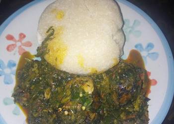 Easiest Way to Prepare Delicious Vegetable and garri swallow