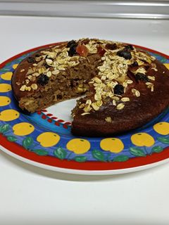 Una foto de Bizcocho de calabaza y crema de castaña y cacahuete 😋