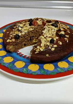 Foto principal de Bizcocho de calabaza y crema de castaña y cacahuete 😋