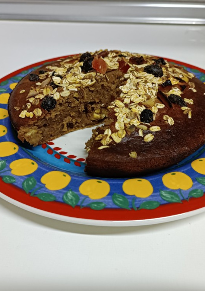 Una foto de Bizcocho de calabaza y crema de castaña y cacahuete 😋