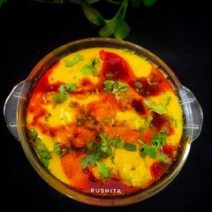 A picture of Dhaba Style Punjabi Kadhi Pakora.