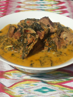 A picture of Bitterleaf soup.
