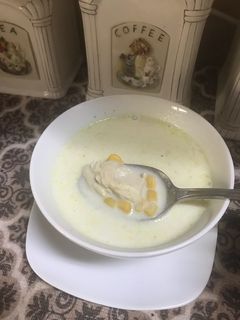 صورة لوصفة شوربة الذره بالدجاج