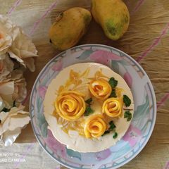 Mango cheese cake A picture of Mango cheese cake.