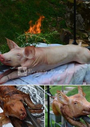 Une photo de Cochon de lait à la broche