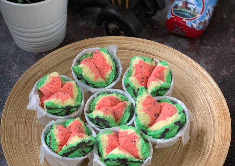 Watermelon Steam Cake (Bolu Kukus Semangka)