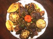 A picture of cabbage and eggplant