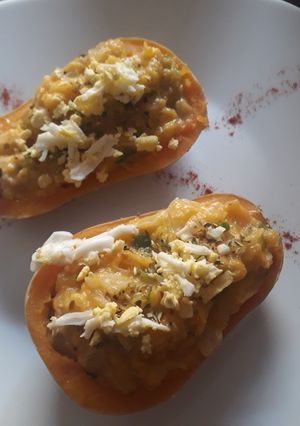 Una foto de Calabaza rellena
