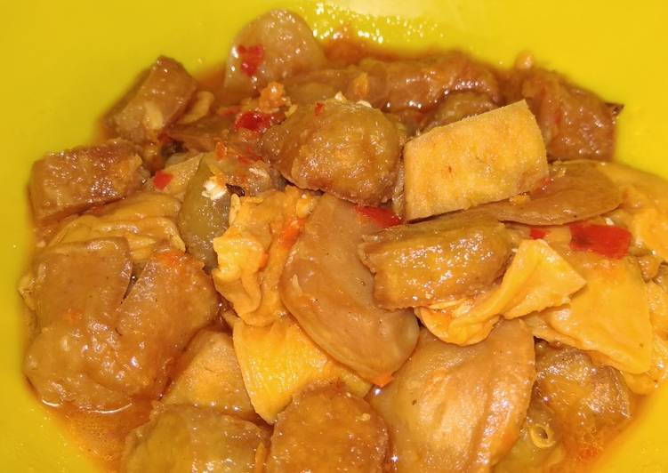 16. Gongso pedas /sosis ayam,bakso udang,scalop,(frozen food)