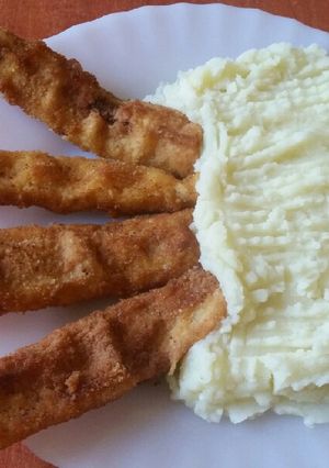 Rántott cukkini krumplipirével recept fotója