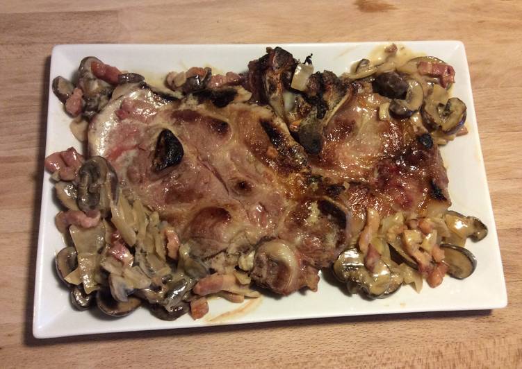 How to Prepare Yummy Côtes de porc aux champignons