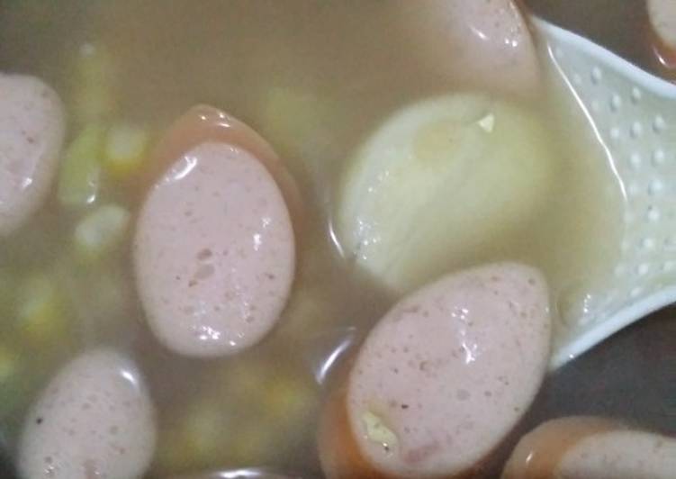 Easiest Way to Make Appetizing Sup Sosis Jagung