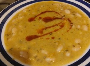 Una foto de Porotos granados con mazamorra a mi estilo