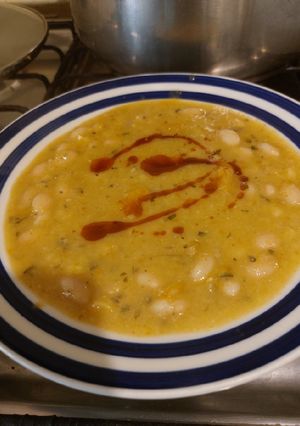 Una foto de Porotos granados con mazamorra a mi estilo