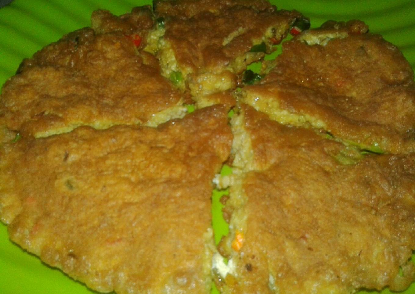 Telor dadar bumbu rendang (instan)