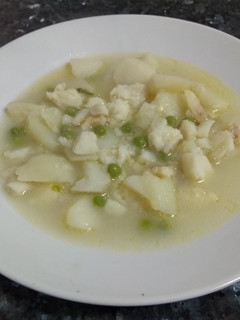 Una foto de Patatas con pescado