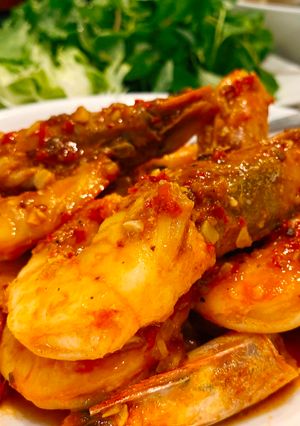Hình của món Tôm Sốt Tiêu Chanh.