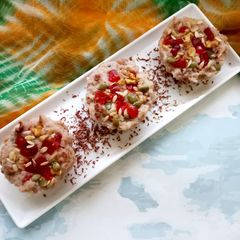 A picture of Milky bar bread pudding cups.